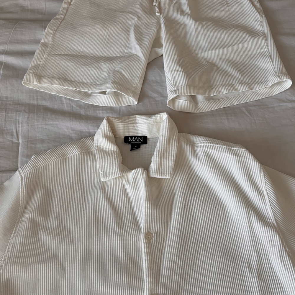 White Striped Casual Set - Picture 2 of 6